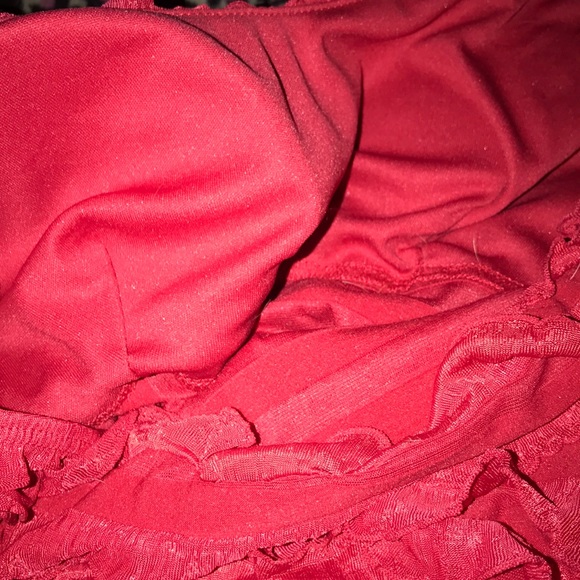 Red Ruffle Tube top - Picture 3 of 3